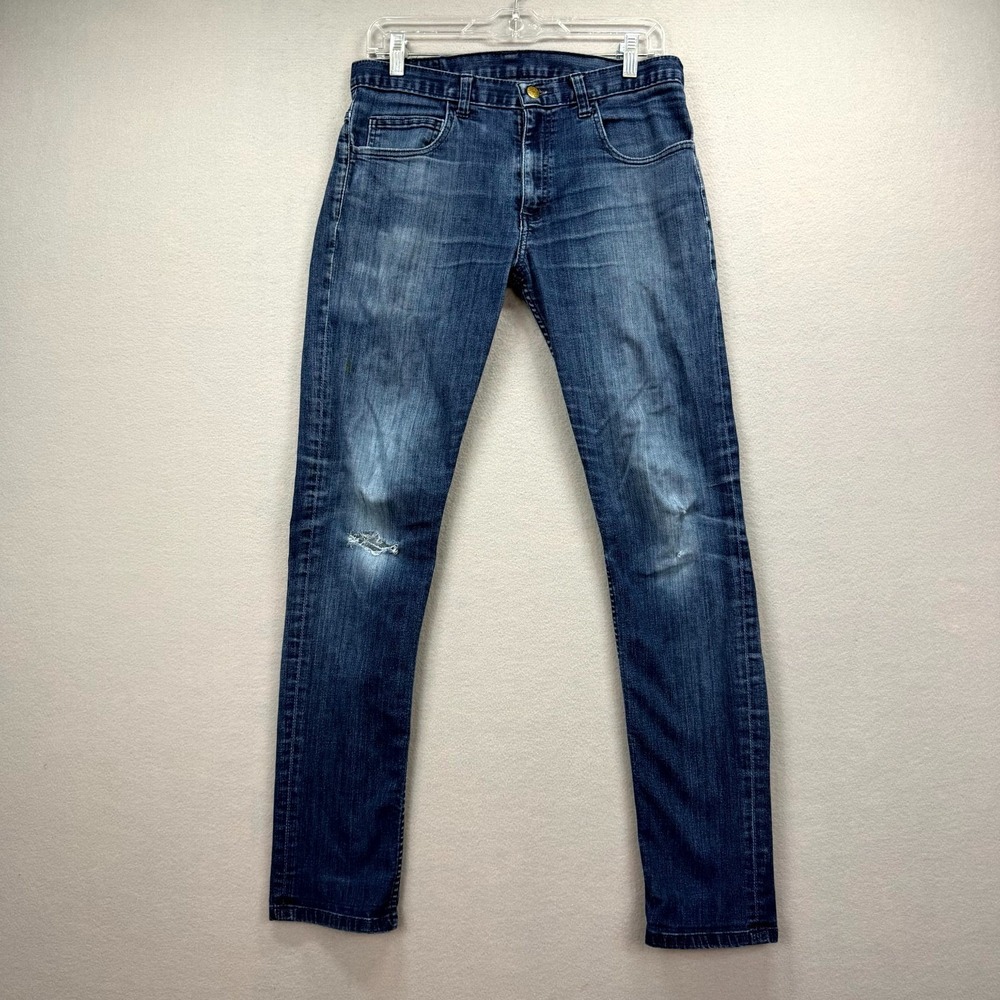 Dearborn Jeans 32x32 Blue Denim Pants Stretch Slim Straight‎ Everyday Distressed